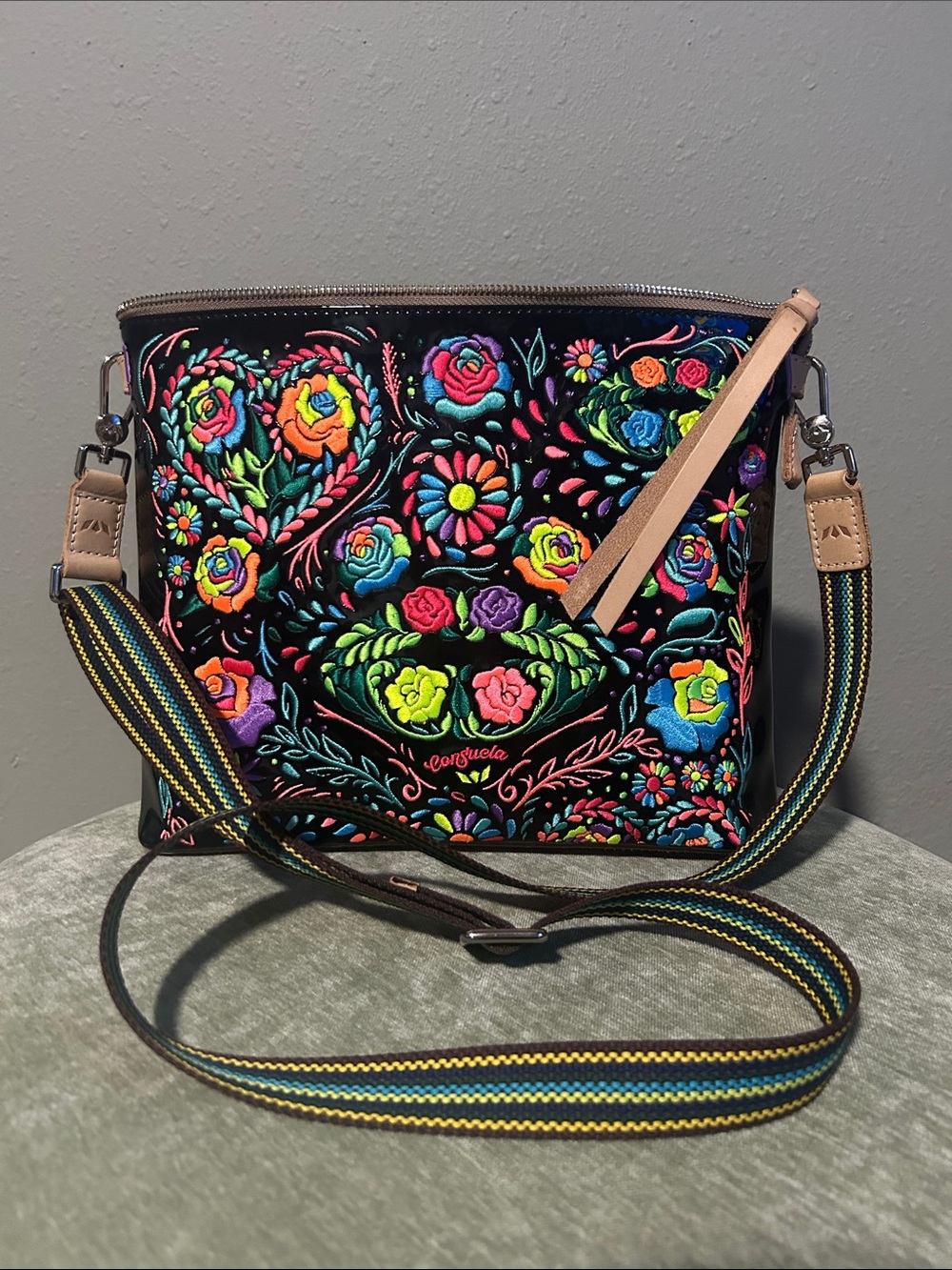 Consuela Rita Downtown Colorful Embroidered Crossbody Purse